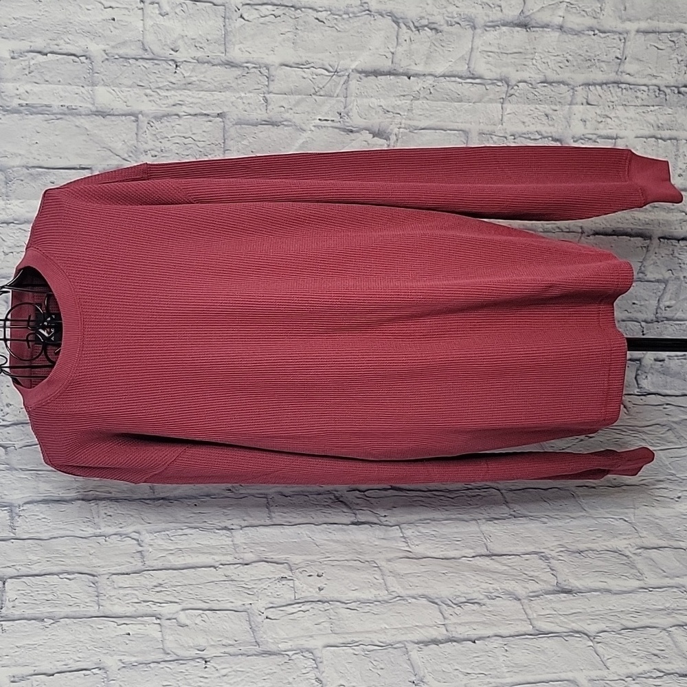 ACCESS Burgundy Men's‎ Long Sleeve Waffle Knit Shirt Large